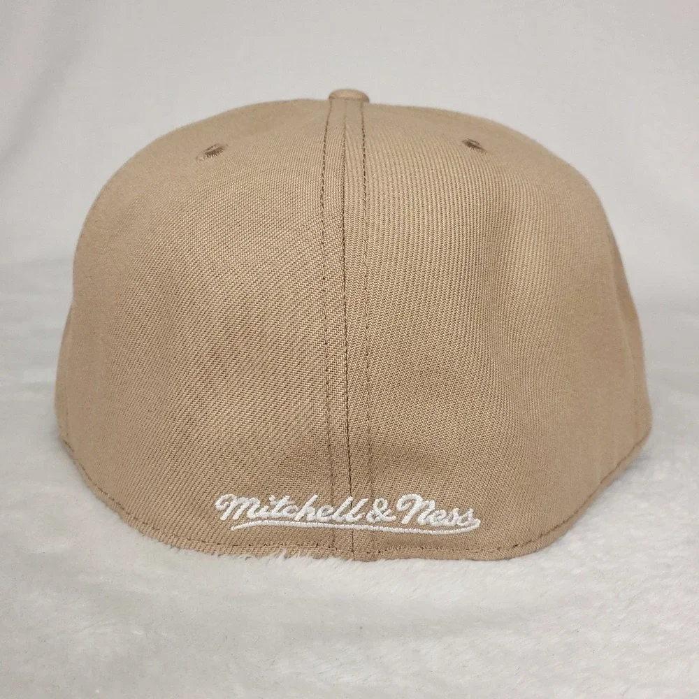 Chicago‎ Cubs Mitchell & Ness MLB Fitted 7 3/4 Flatbill Cap Hat Khaki NWT